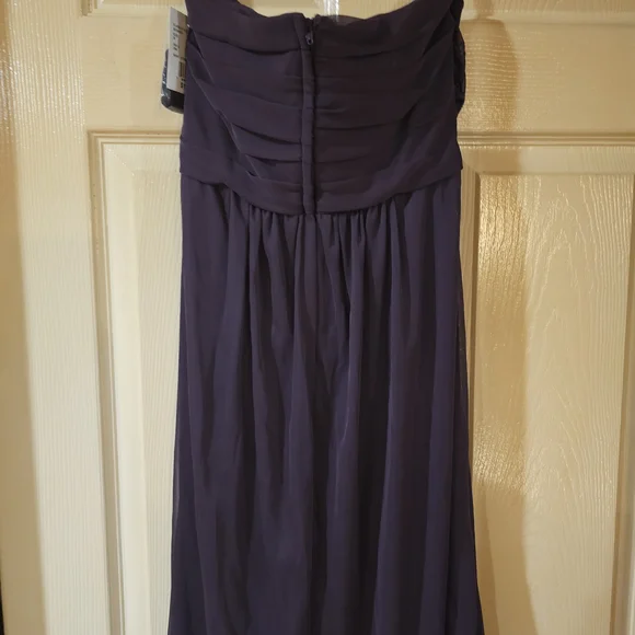 Strapless Draped Evening Dress in Deep Plum - Picture 2 of 2